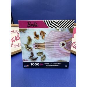 Barbie 1000 piece puzzle "barbie shoes w/Barbie in pink skirt with tea cup"